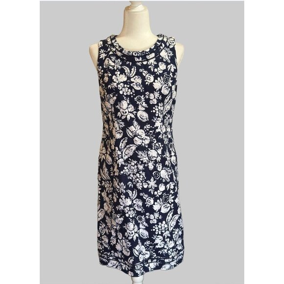 Talbots Lined Mixed Fruit Textured Shift Dress Sz 6 EUC - Picture 2 of 16